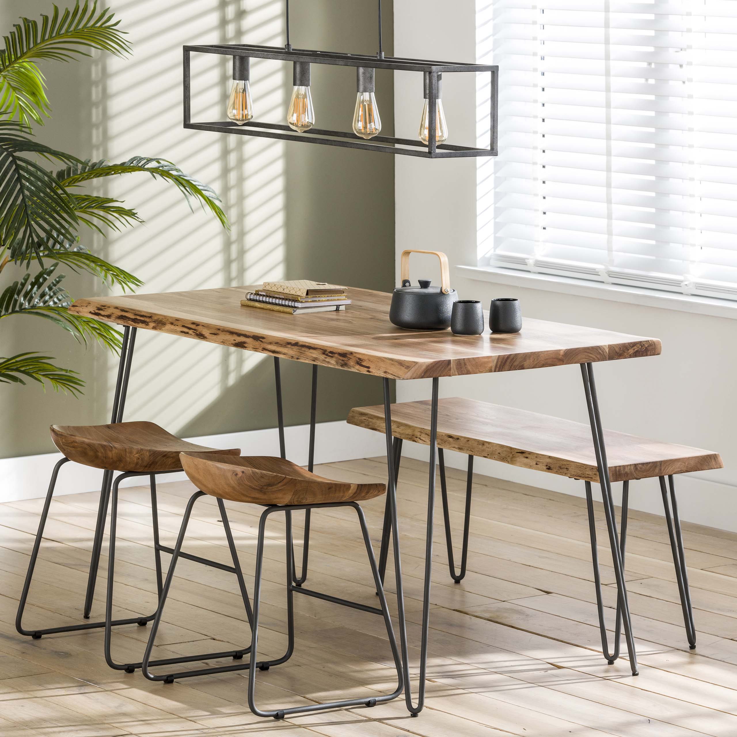 Eettafel Edge 130cm / Massief acacia