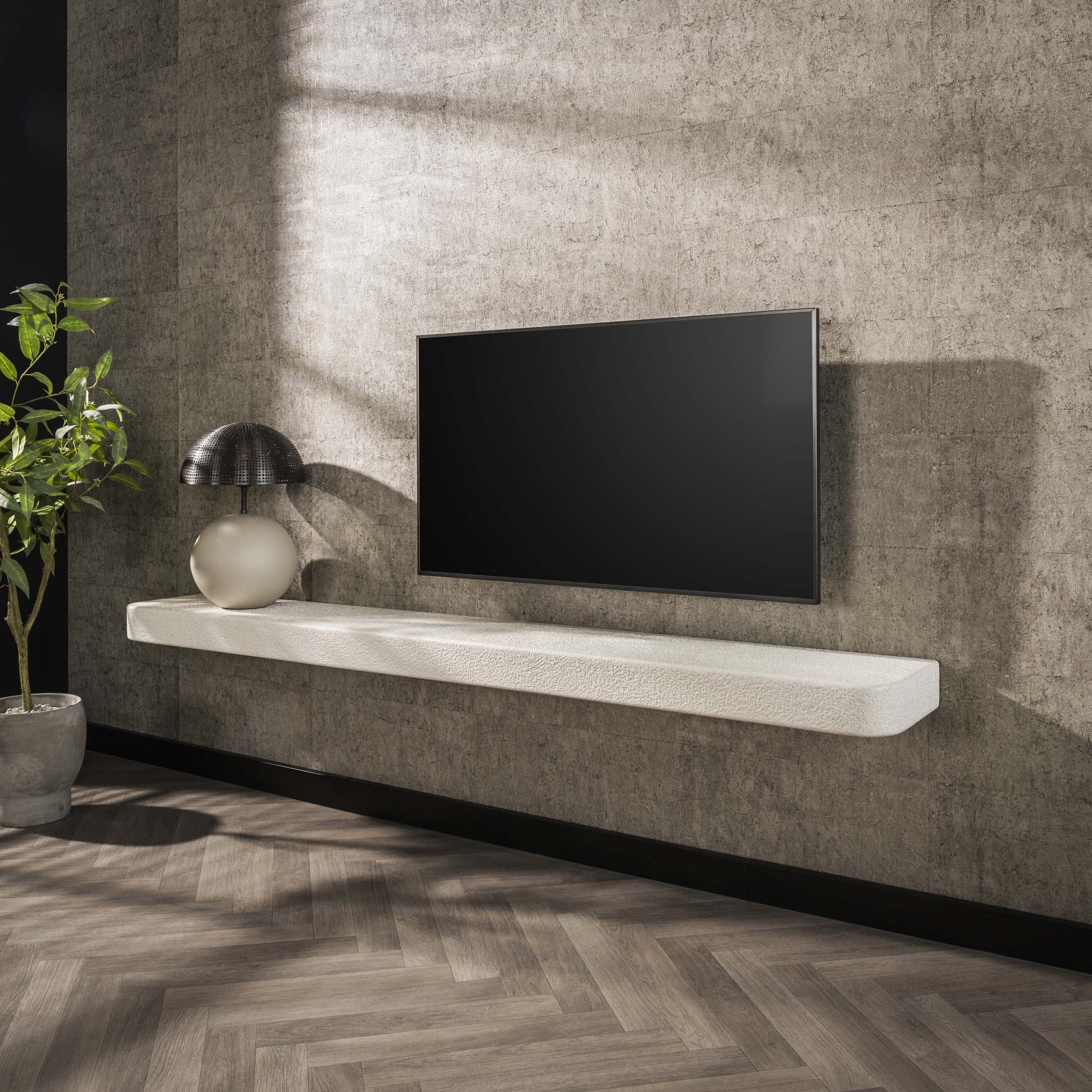 Wandplank Stone 200cm / Marmer composiet