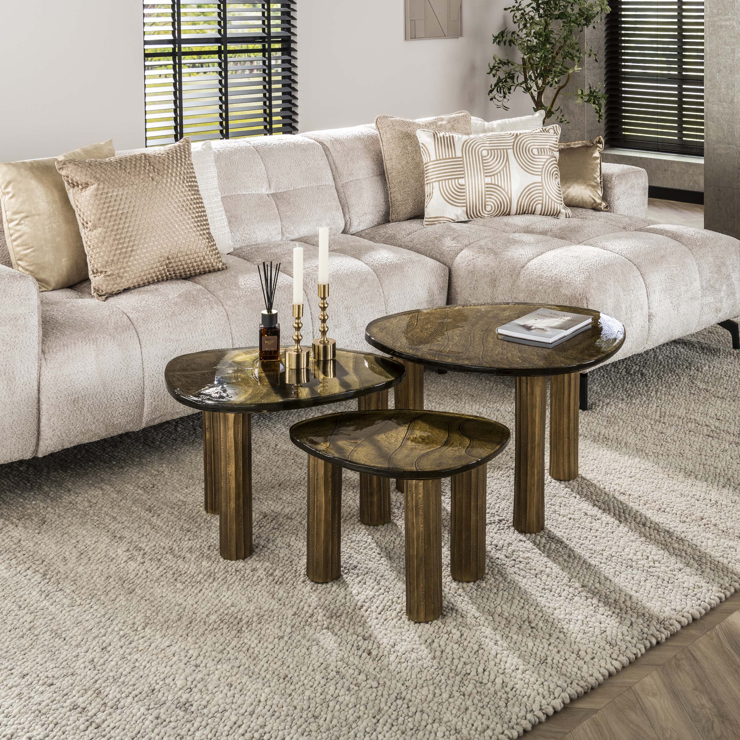 Salontafel Eclipse S / Antiek goud