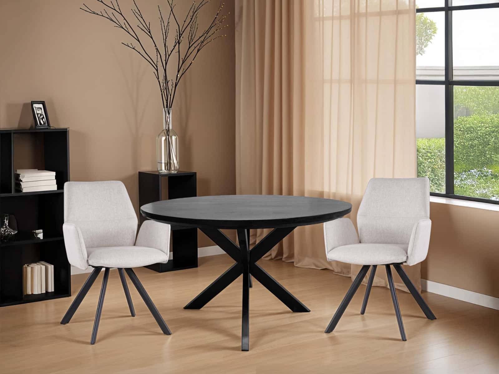 Livingfurn eettafel Jesper Round Black 120cm