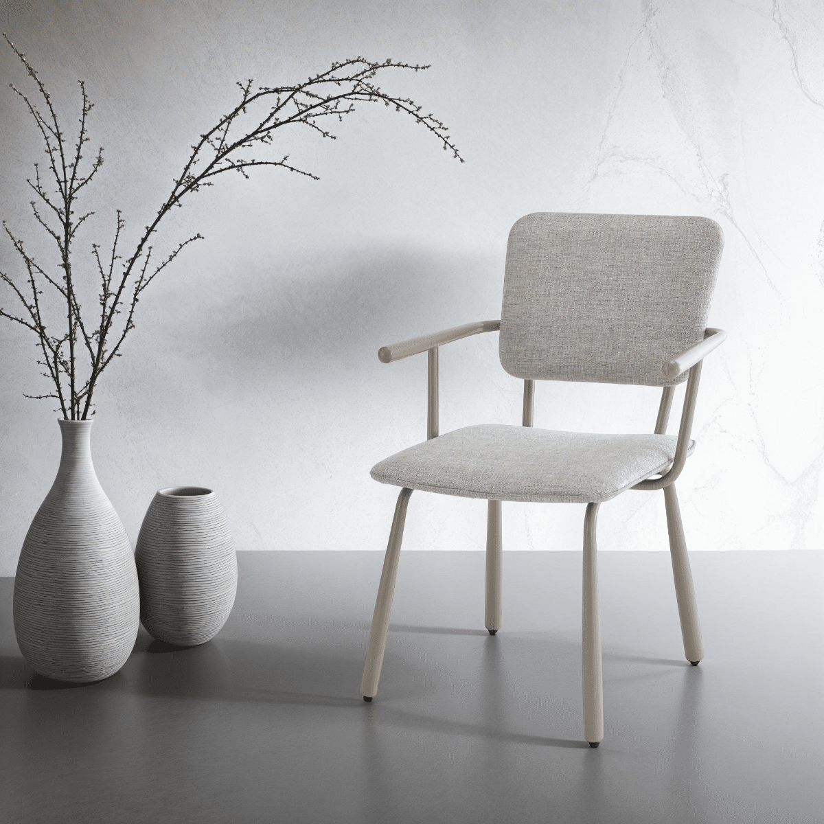 Livingfurn eetkamerstoel Brix Finn met arm Beige