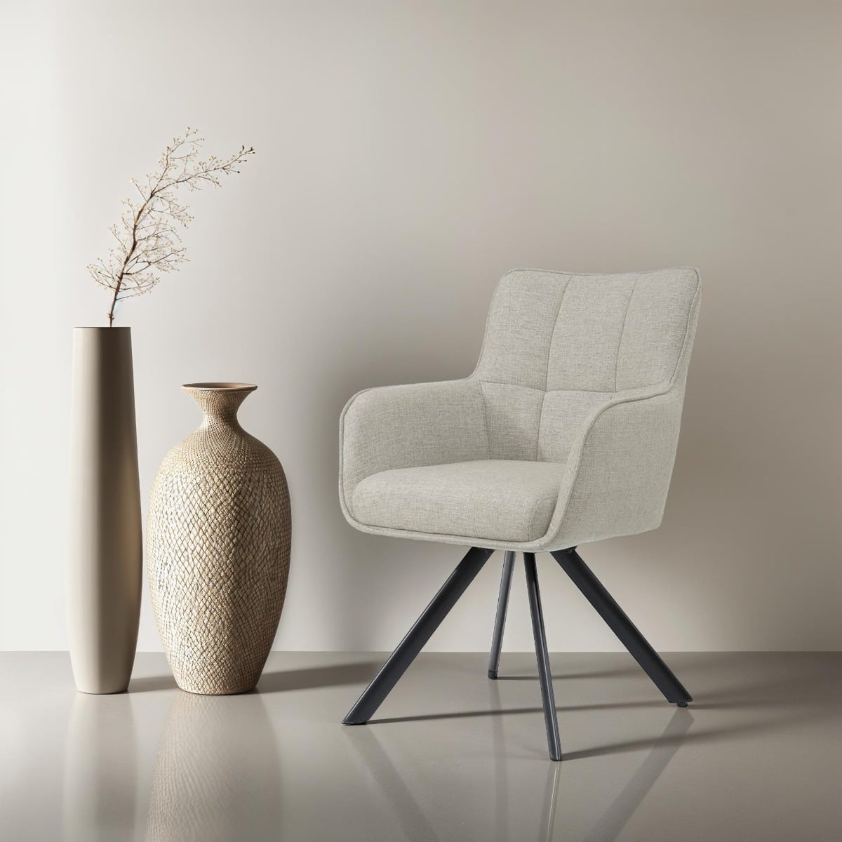 Livingfurn eetkamerstoel Tori draaibaar met arm Sand