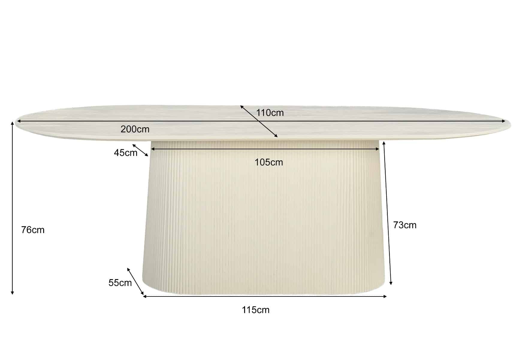 Livingfurn eettafel Patrice 200cm