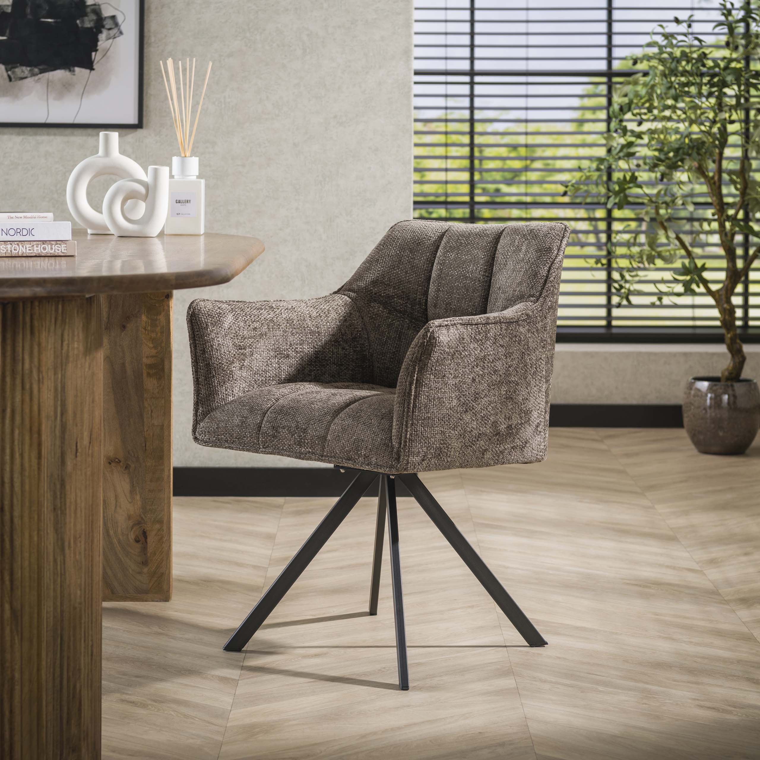 Armstoel Raster draaibaar verpakt per 2 / Hoven taupe