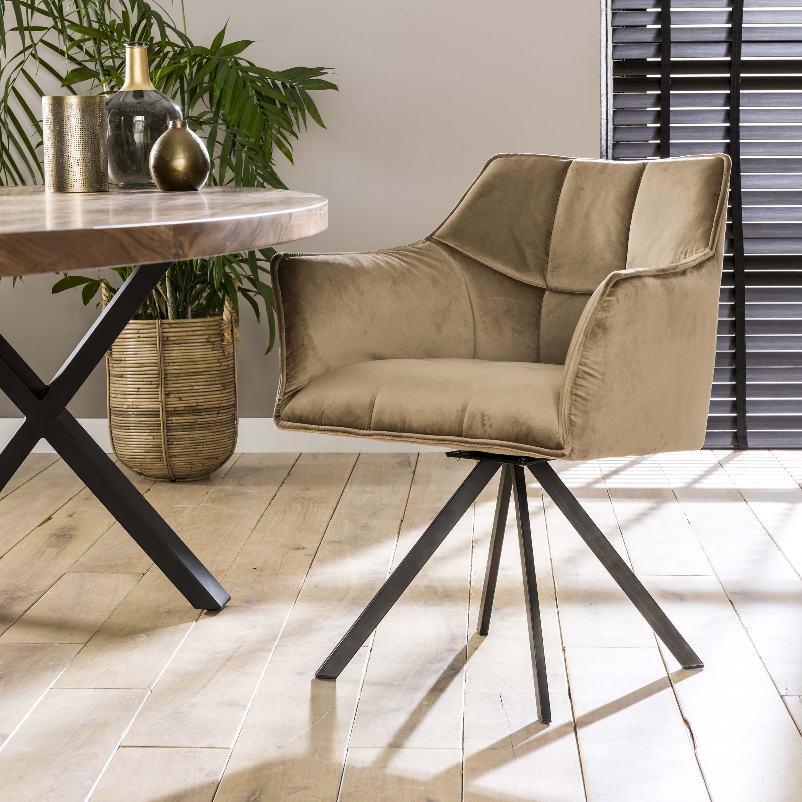 Armstoel Raster draaibaar verpakt per 2 / Velours champagne