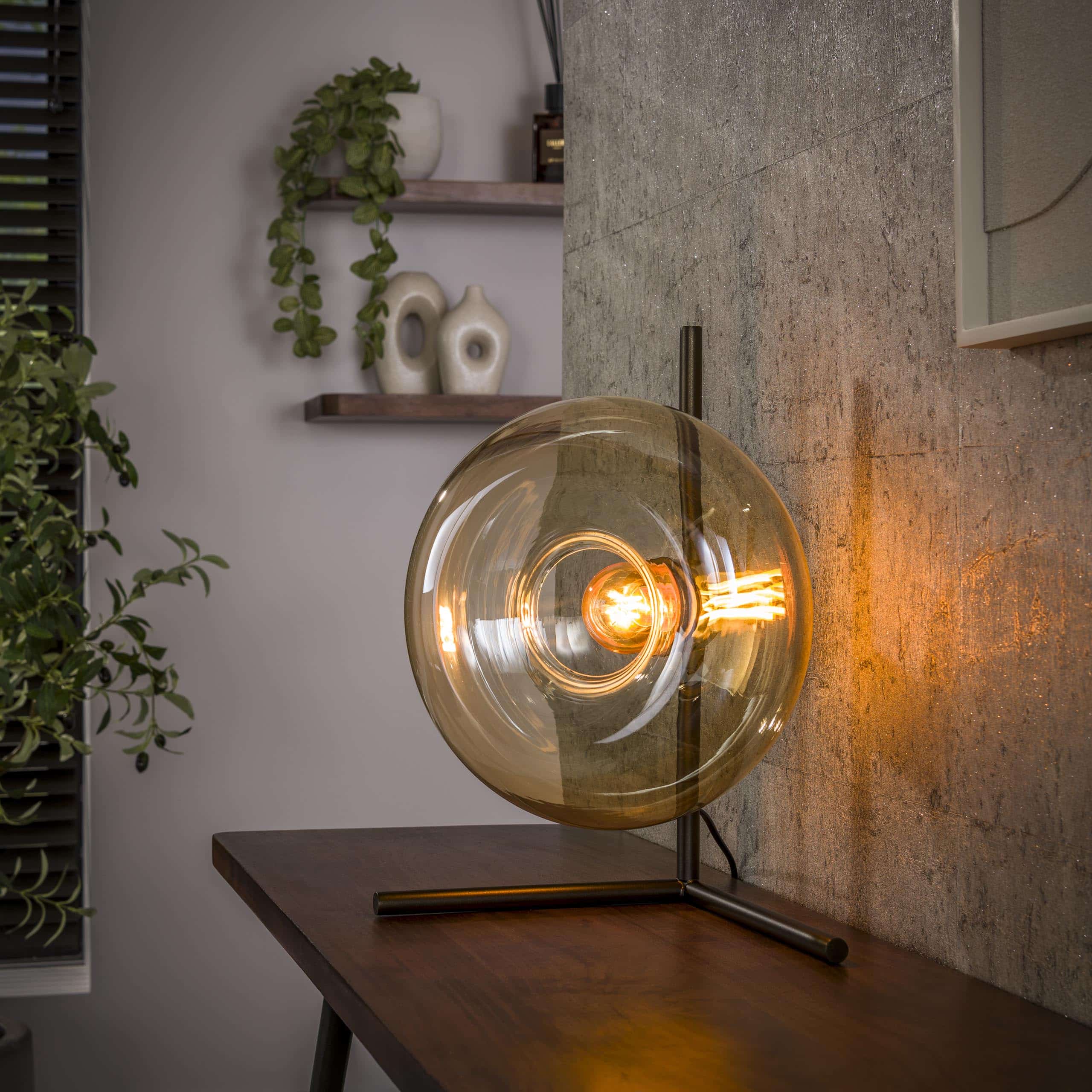 Tafellamp Soll 1-lichts / Amber glas