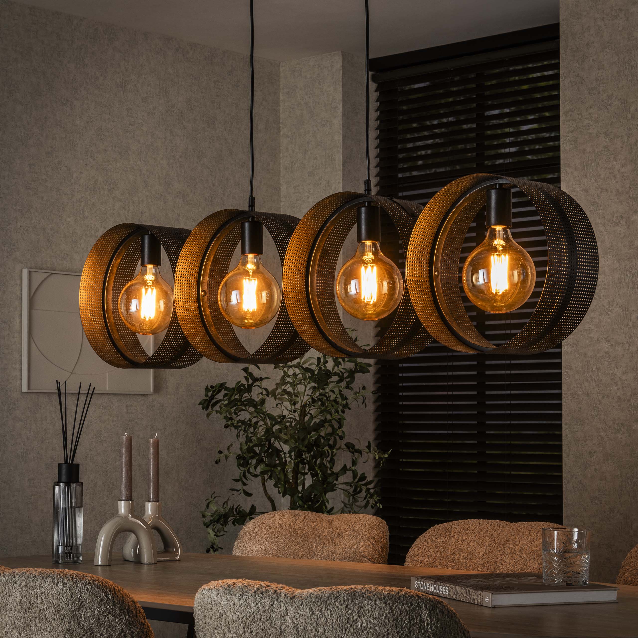 Hanglamp Ring mesh 4-lichts / Charcoal
