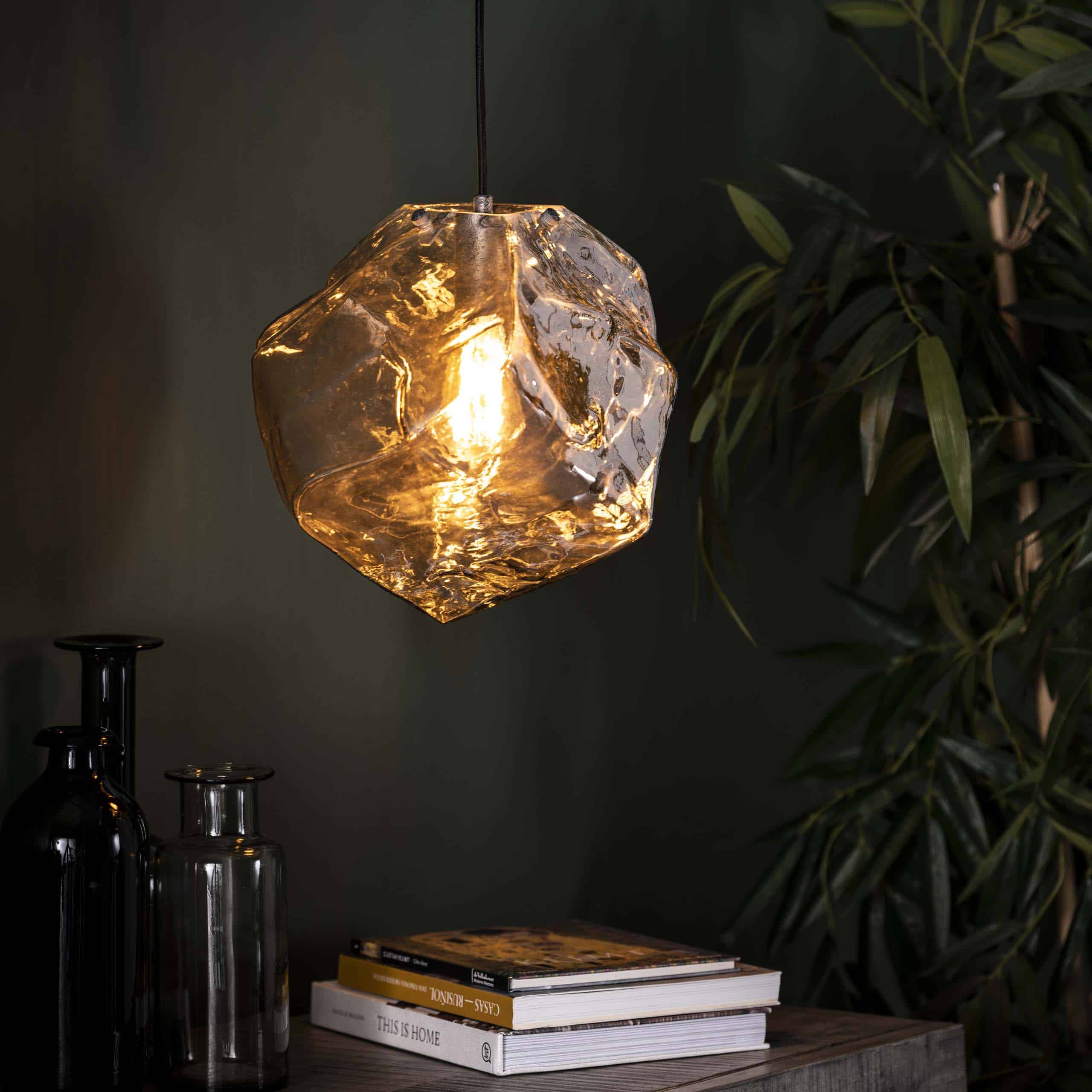 Hanglamp Rock 1-lichts / Chroom glas
