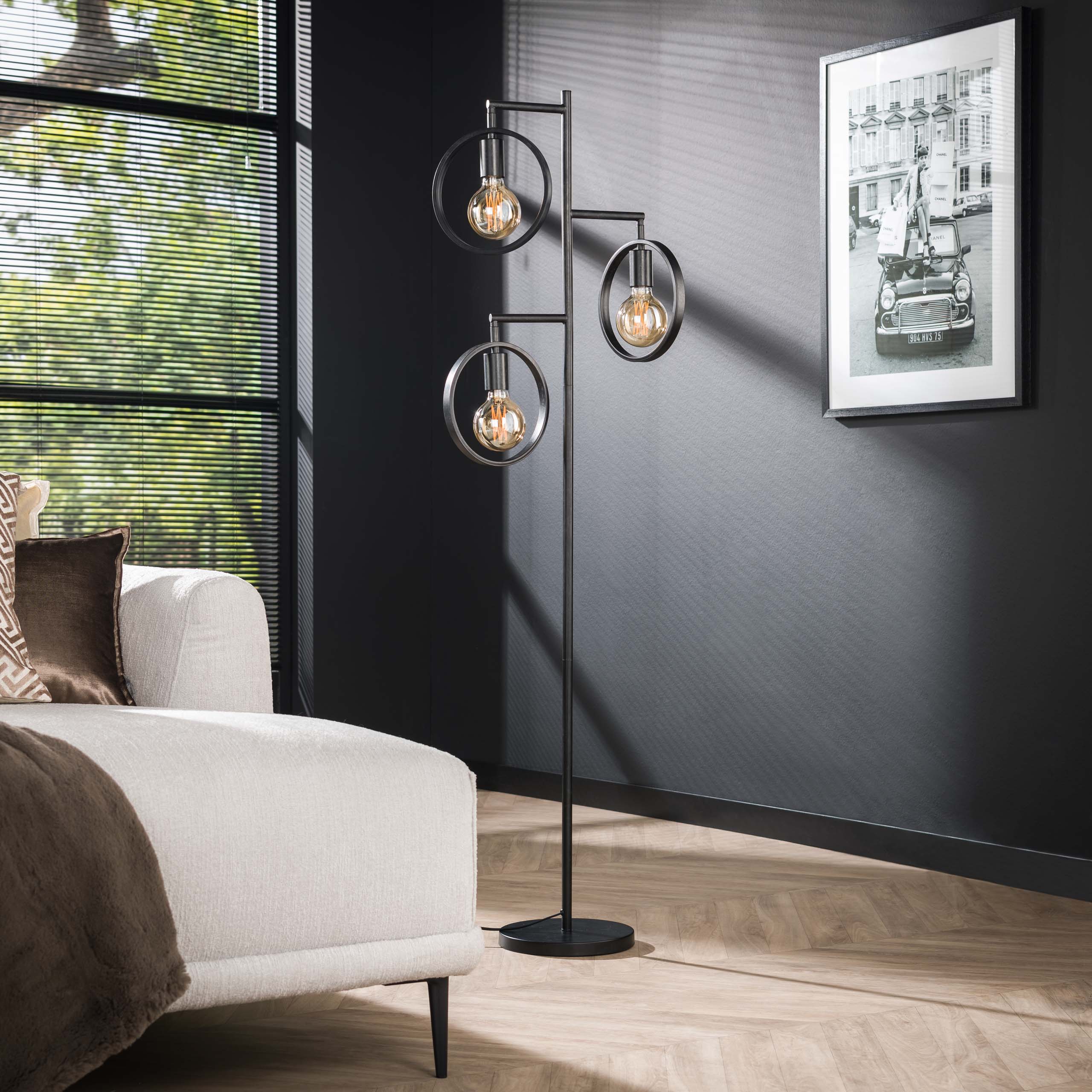 Vloerlamp Ring 3-lichts / Charcoal