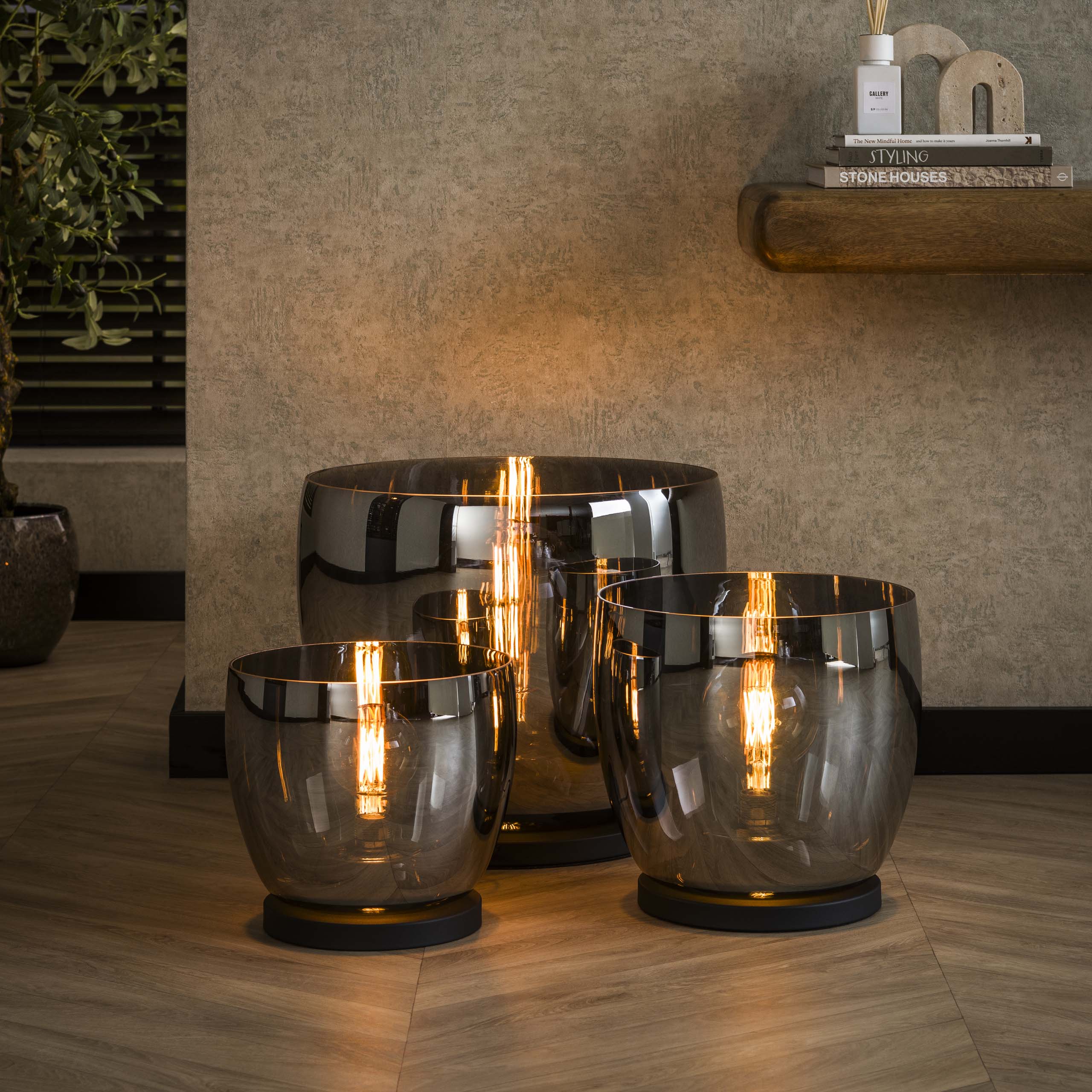 Vloerlamp UP L 1-lichts / Smoke grey glas