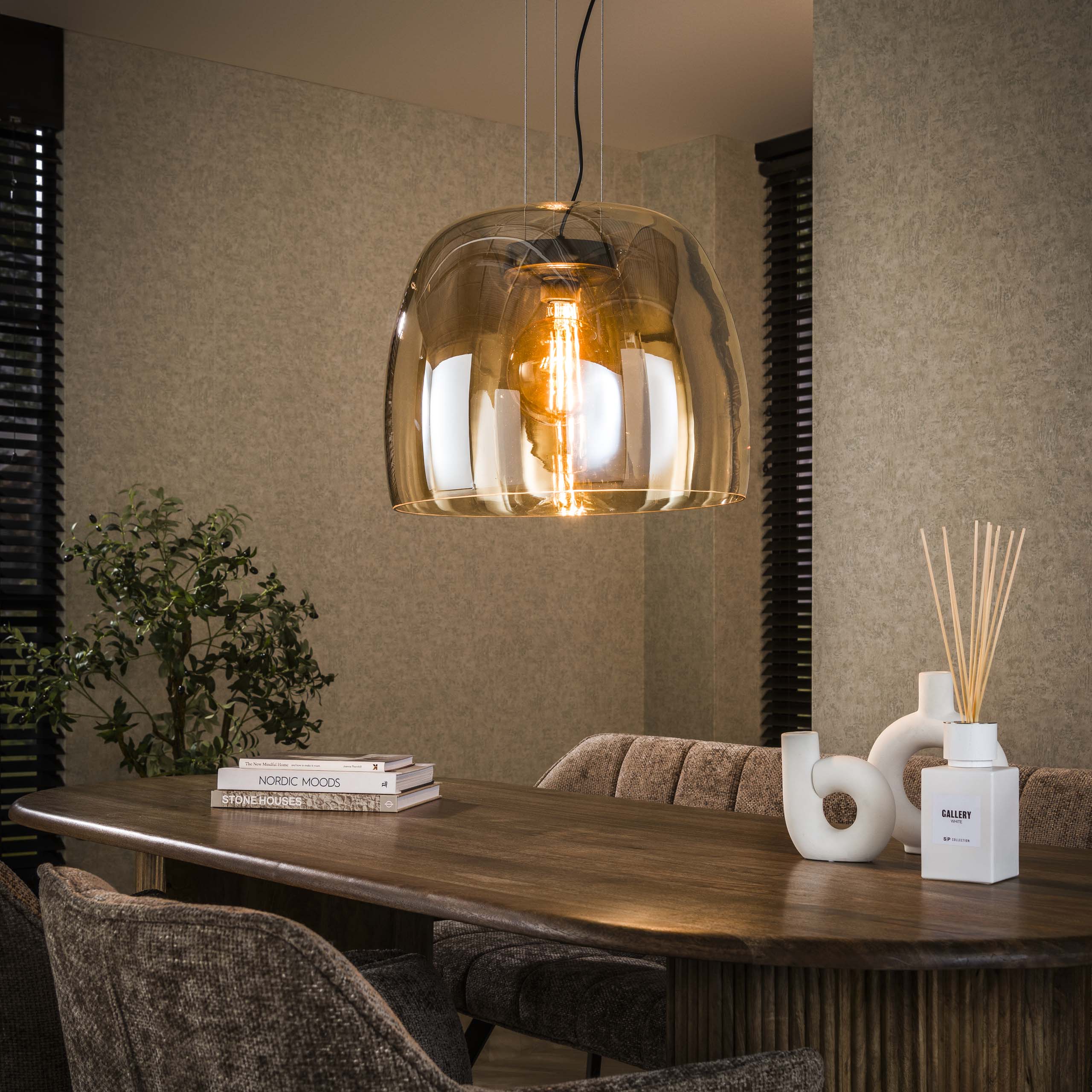 Hanglamp Drift Glass XL 1-lichts / Amber glas