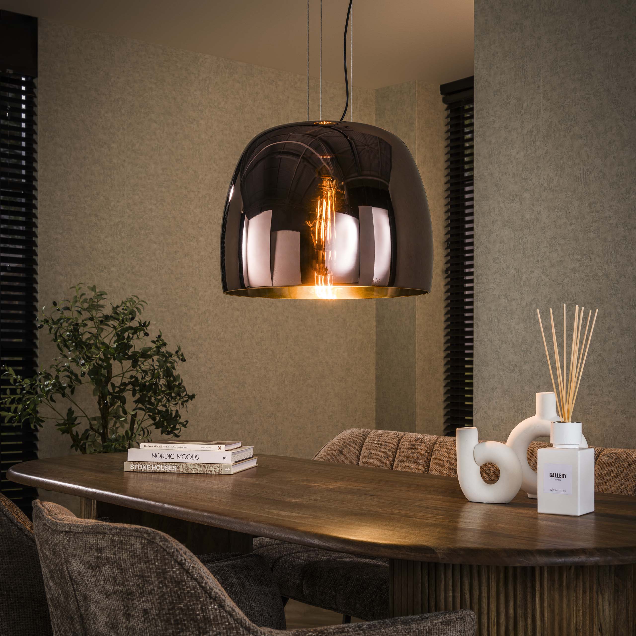 Hanglamp Drift Glass XL 1-lichts / Koper glas