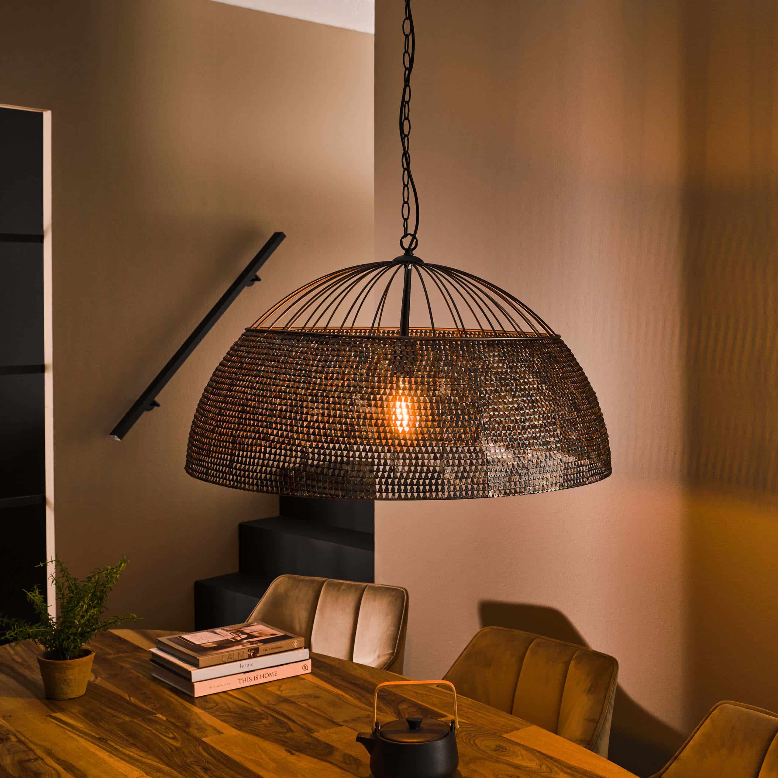 Hanglamp Armor 1-lichts Ø80cm / Zwart bruin