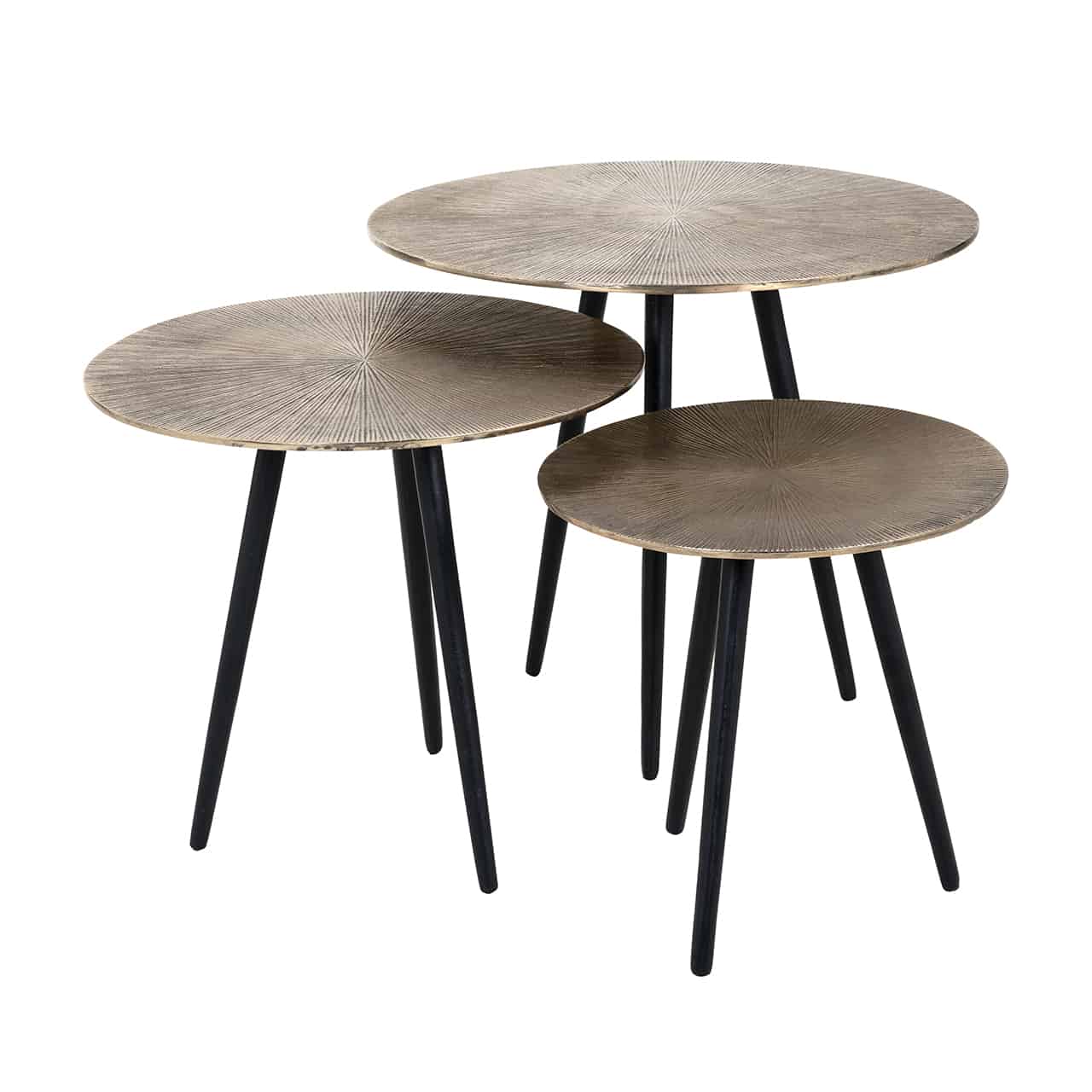 Richmond Interiors salontafel Vittorio set van 3 aluminium