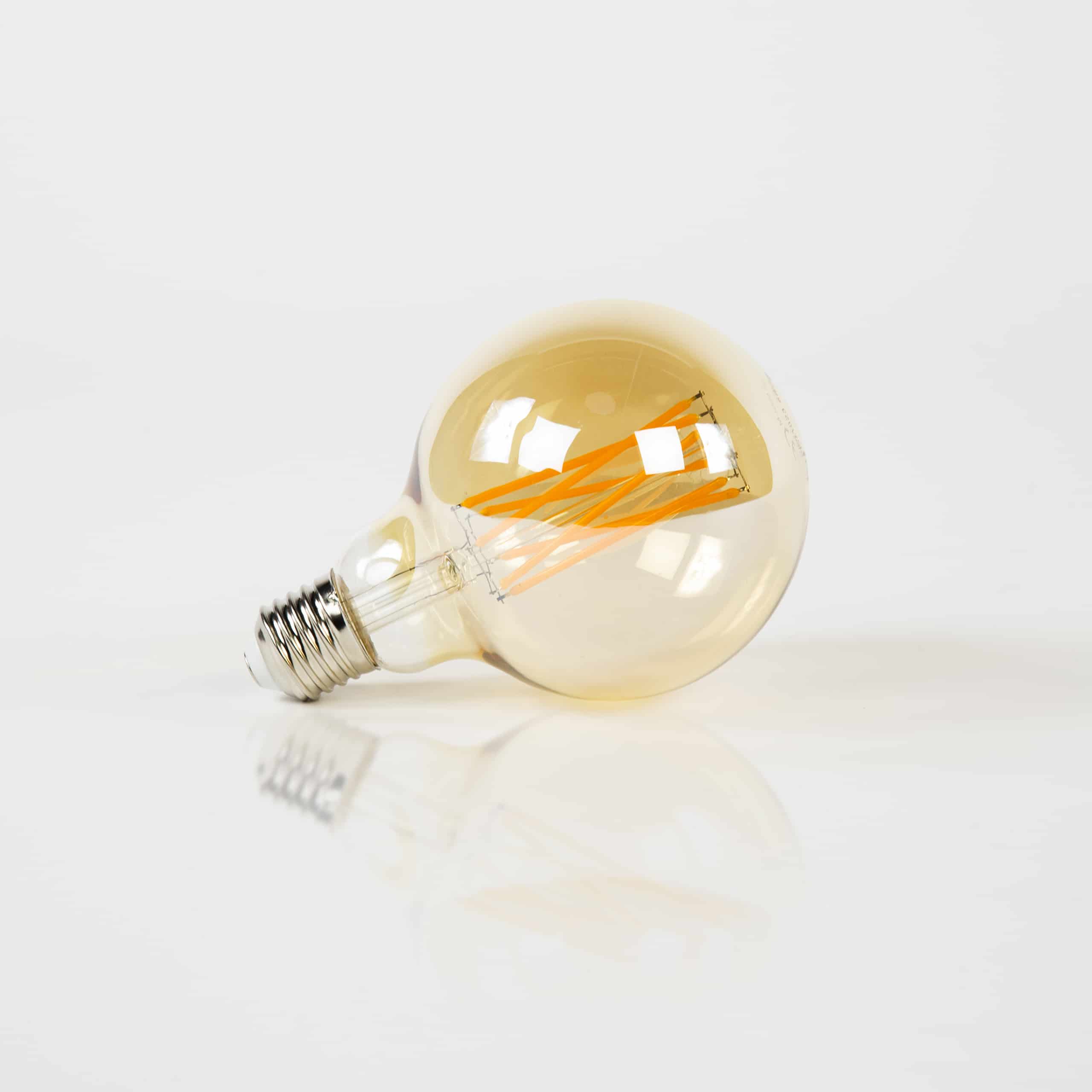 Lichtbron LED [G95] filament bol Ø9,5cm / Amber glas