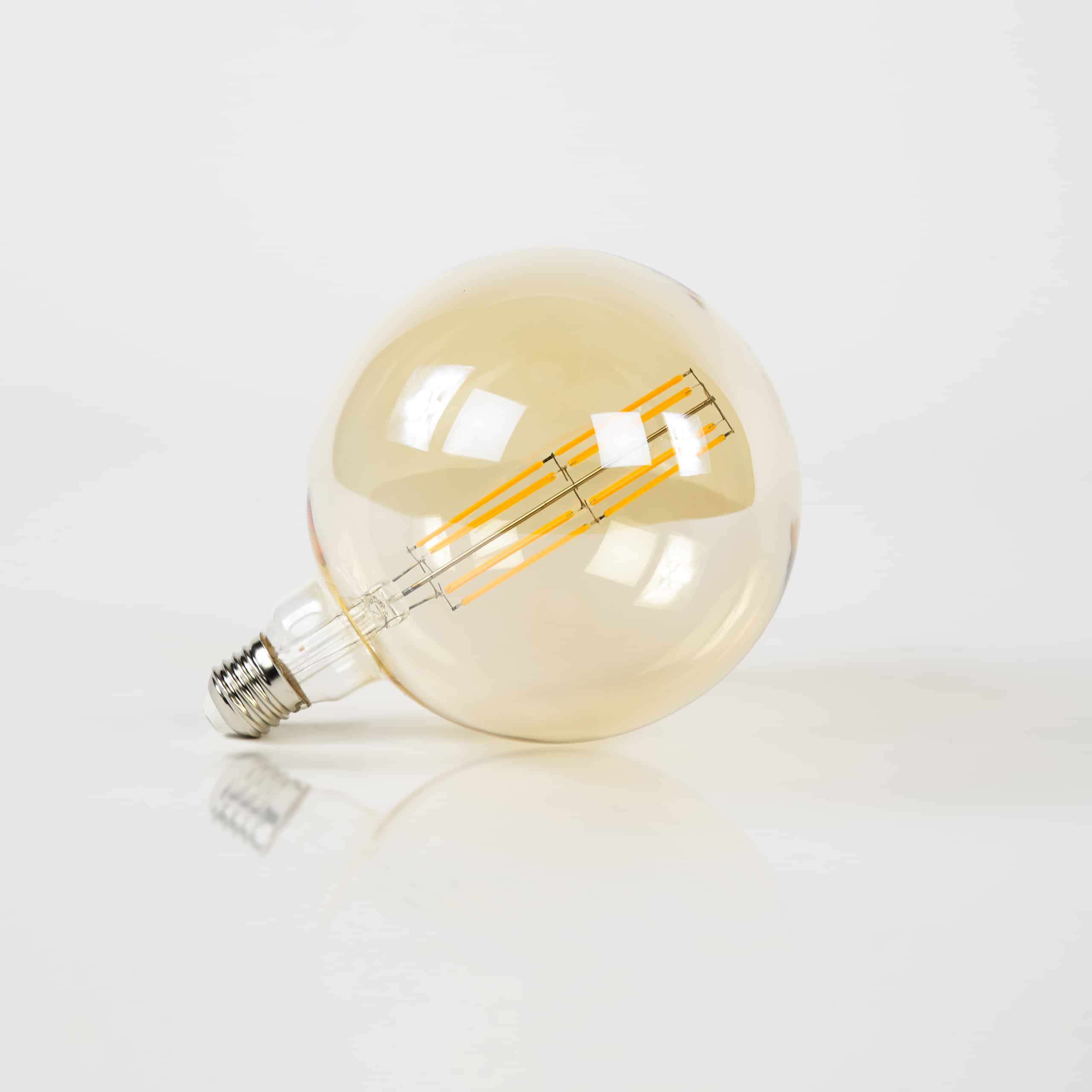 Lichtbron LED [G150] filament bol Ø15cm / Amber glas