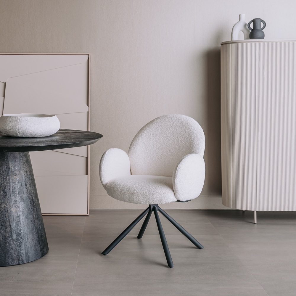 Tower Living eetkamerstoel Imola draaibaar met arm wit