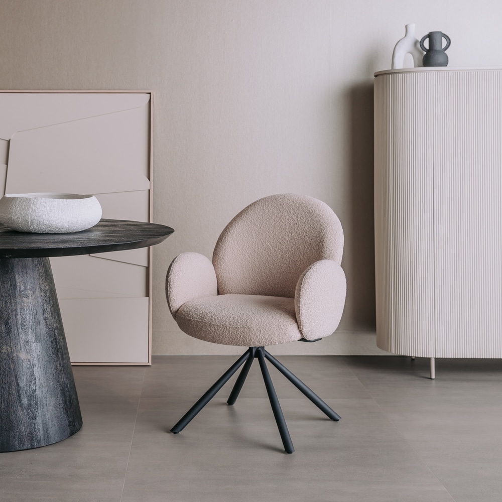 Tower Living eetkamerstoel Imola draaibaar met arm beige
