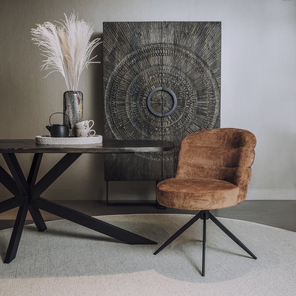 Tower Living eetkamerstoel Carro draaibaar camel