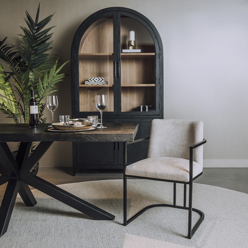 Tower Living eetkamerstoel Archi met arm creme