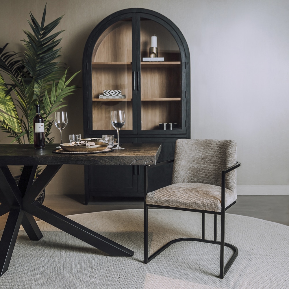 Tower Living eetkamerstoel Archi met arm beige