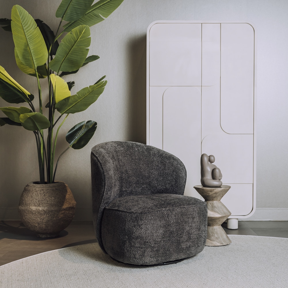 Tower Living fauteuil Belvi draaibaar donkergrijs