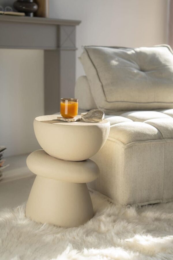 By-Boo bijzettafel Kerun beige 35x35x47 metaal