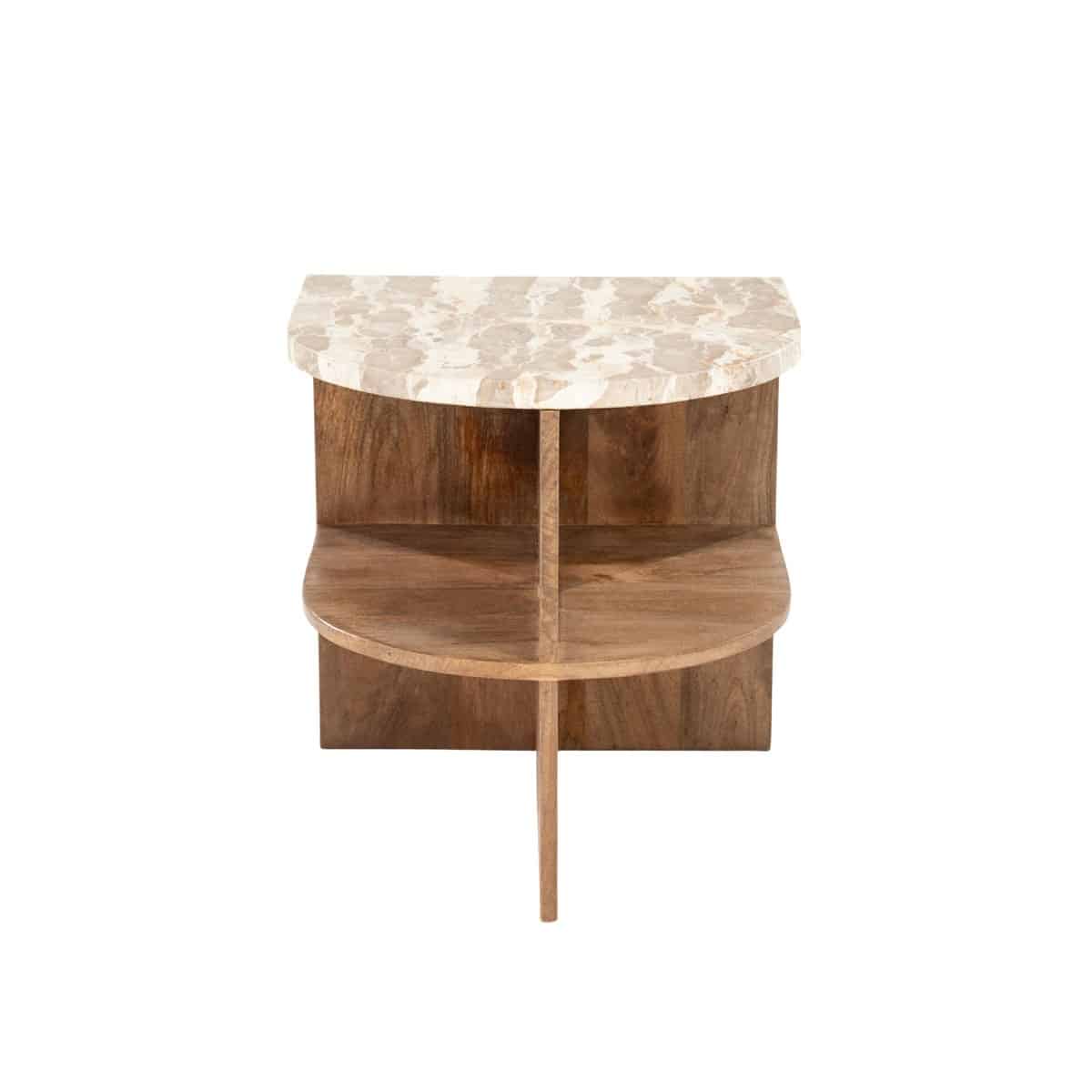 By-Boo bijzettafel Marbelon 44x44x46 cm marmer