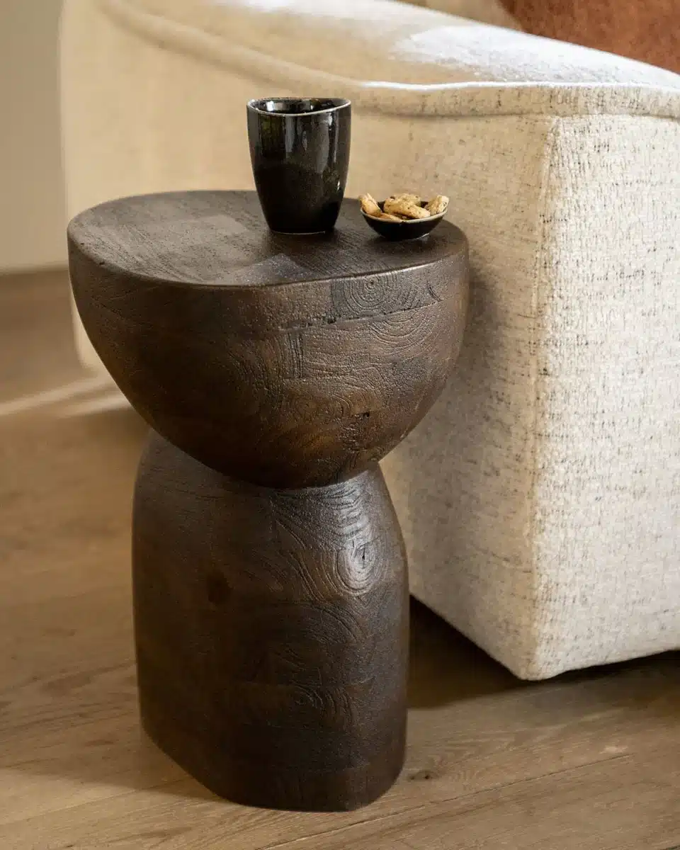 By-Boo bijzettafel Cobble 37x30x46 cm bruin mangohout