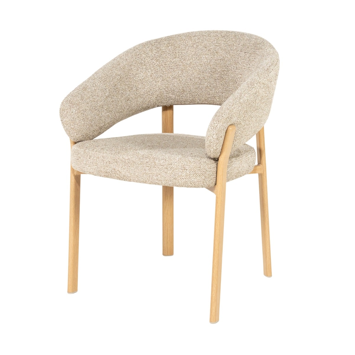 By-Boo eetkamerstoel Sedia met arm naturel (set van 2)