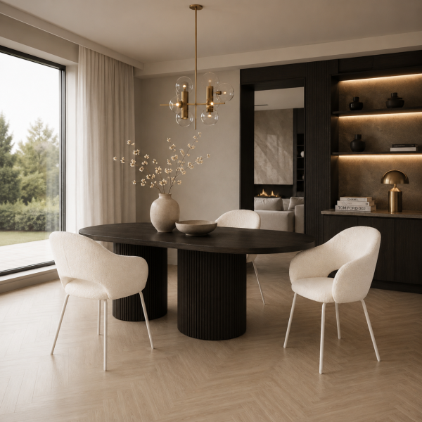 By-Boo eetkamerstoel Story met arm beige (set van 2)