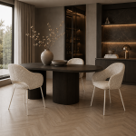 By-Boo eetkamerstoel Story met arm taupe (set van 2)