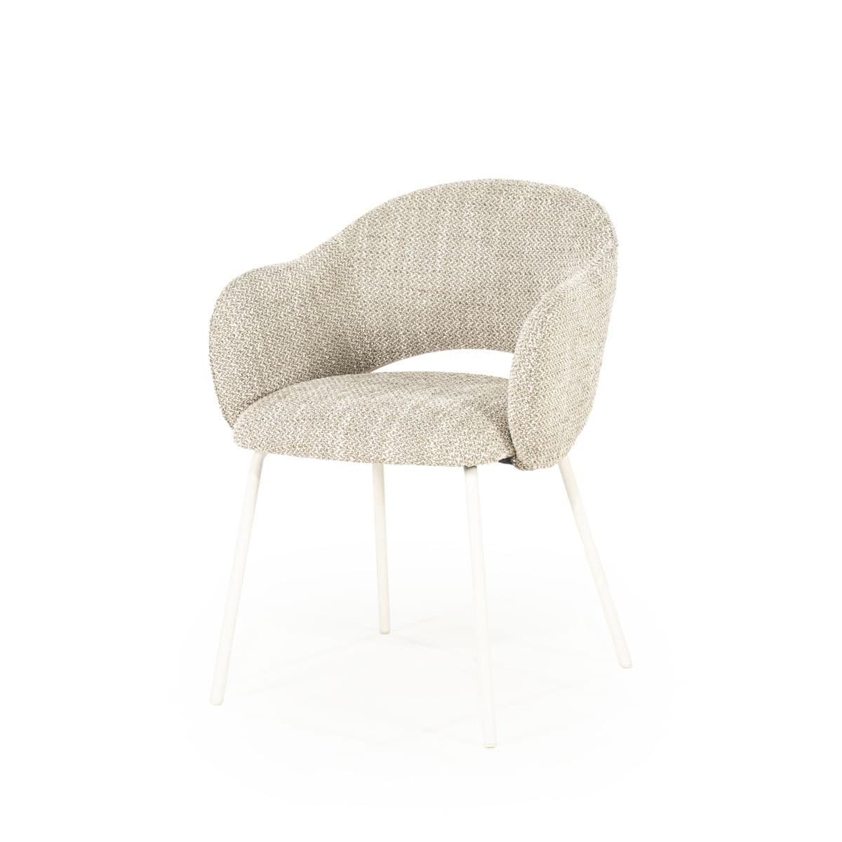 By-Boo eetkamerstoel Story met arm taupe (set van 2)
