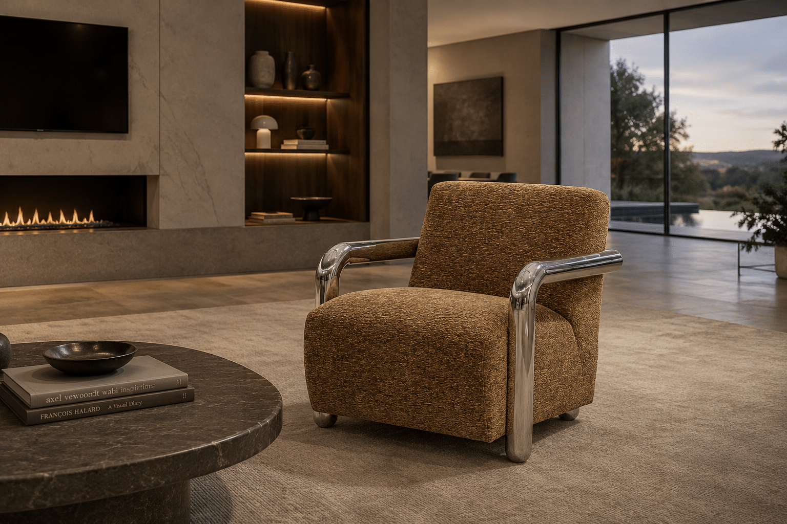 By-Boo fauteuil Chromette met arm bruin