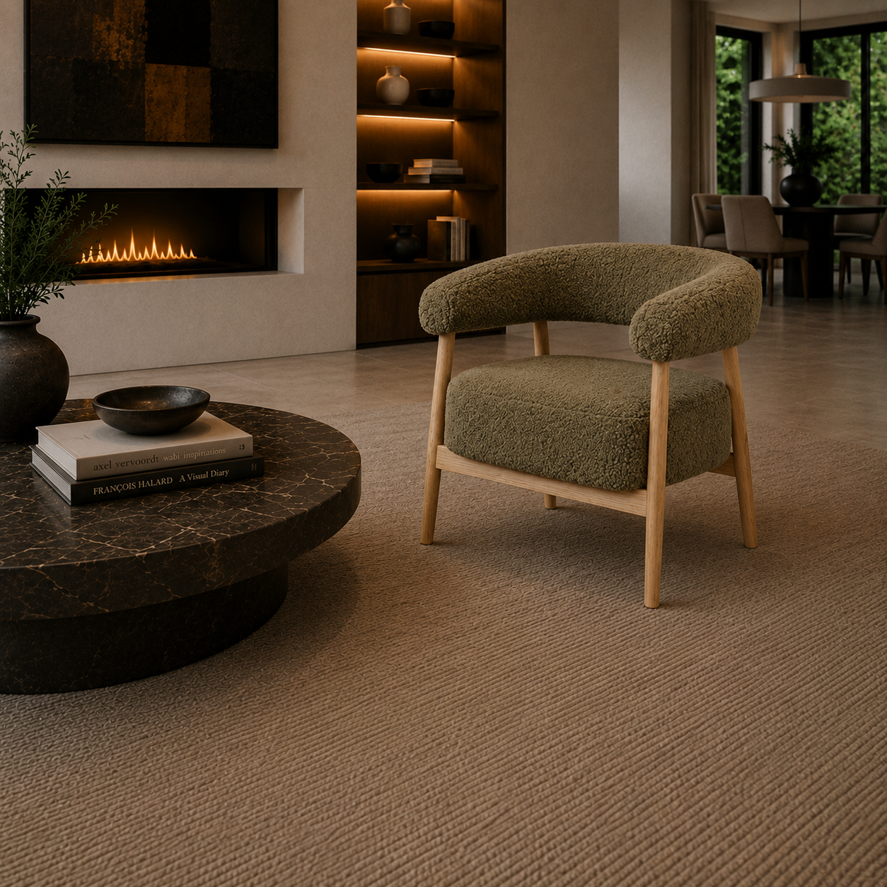 By-Boo fauteuil Mysa met arm groen