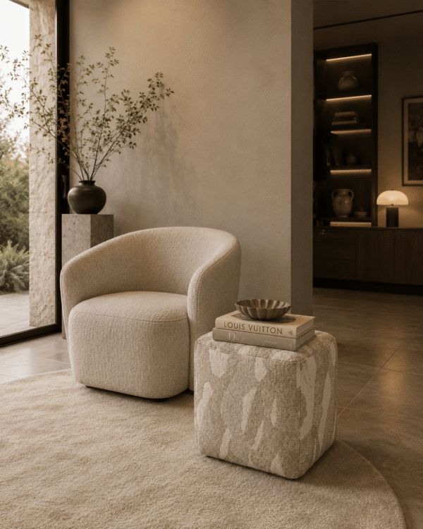 By-Boo poef Rytm klein beige