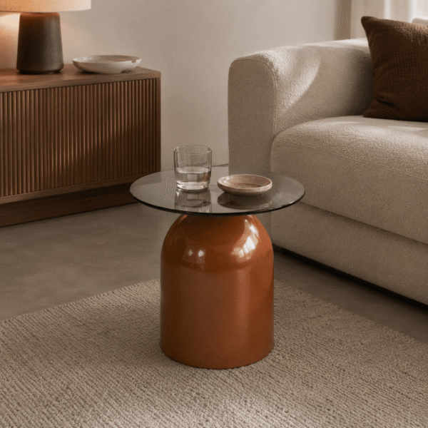 By-Boo salontafel Irona caramel 50x50x40 cm glas