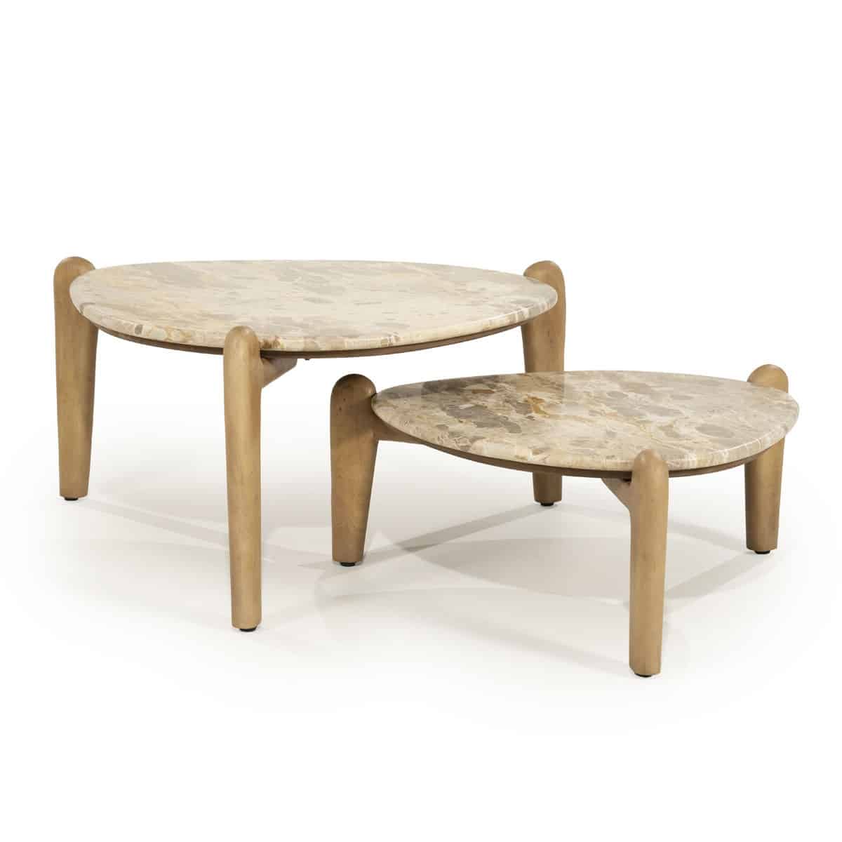 By-Boo salontafel Marnish beige 70x70x28 cm marmer