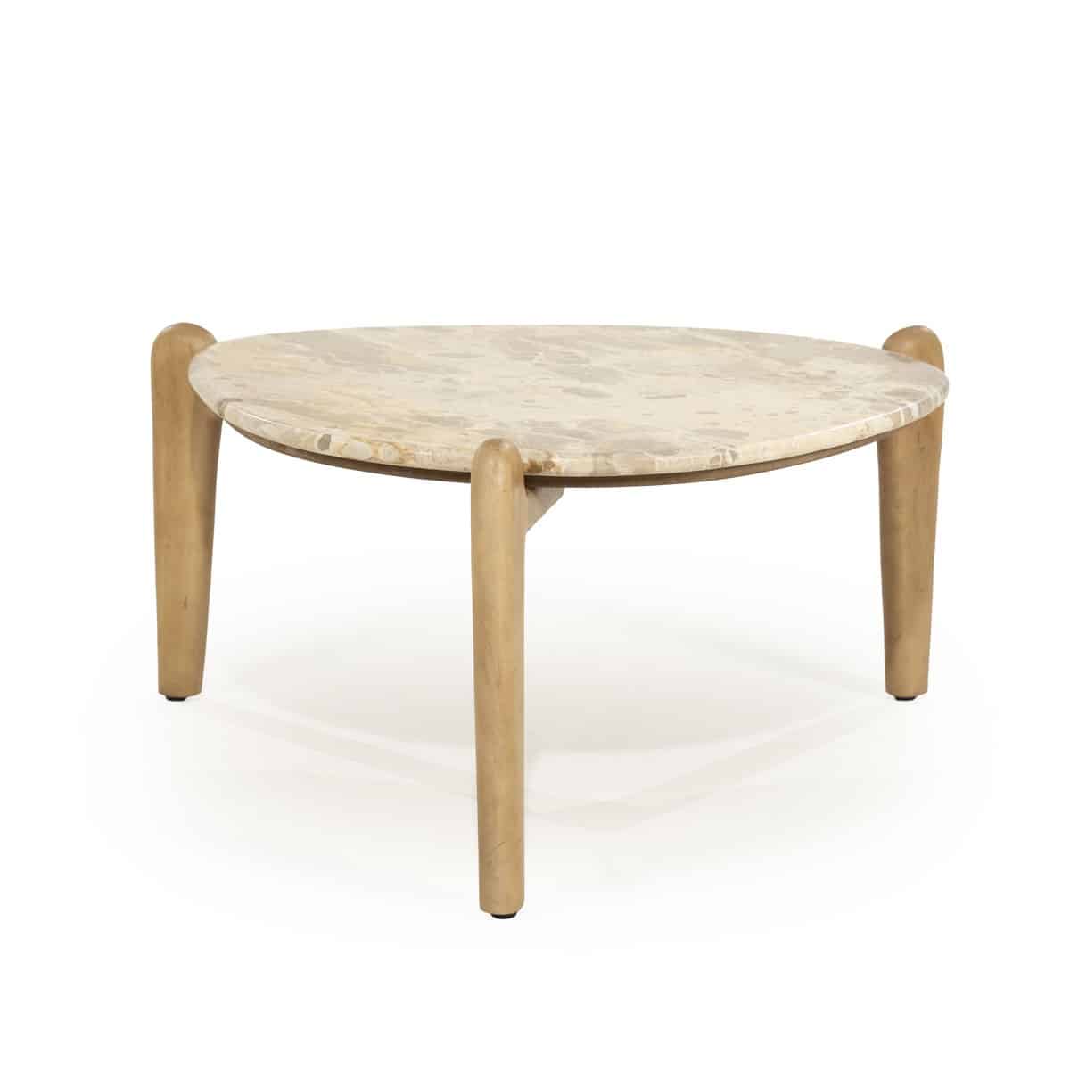 By-Boo salontafel Marnish beige 85x85x40 cm marmer