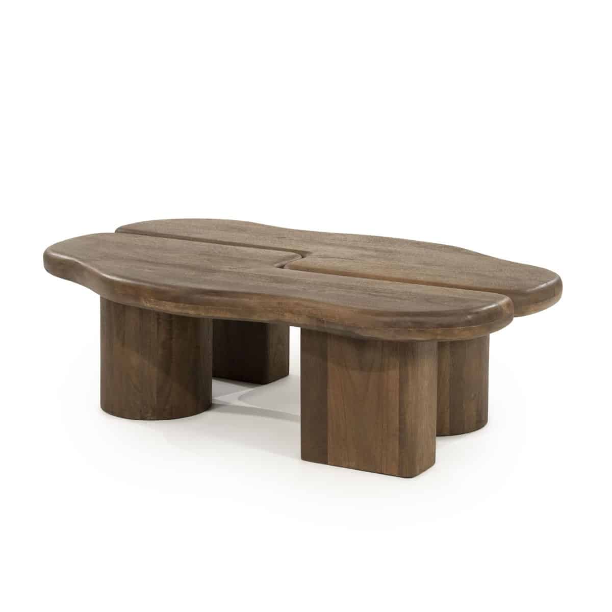 By-Boo salontafel Yuo 100x80x30 cm bruin mangohout