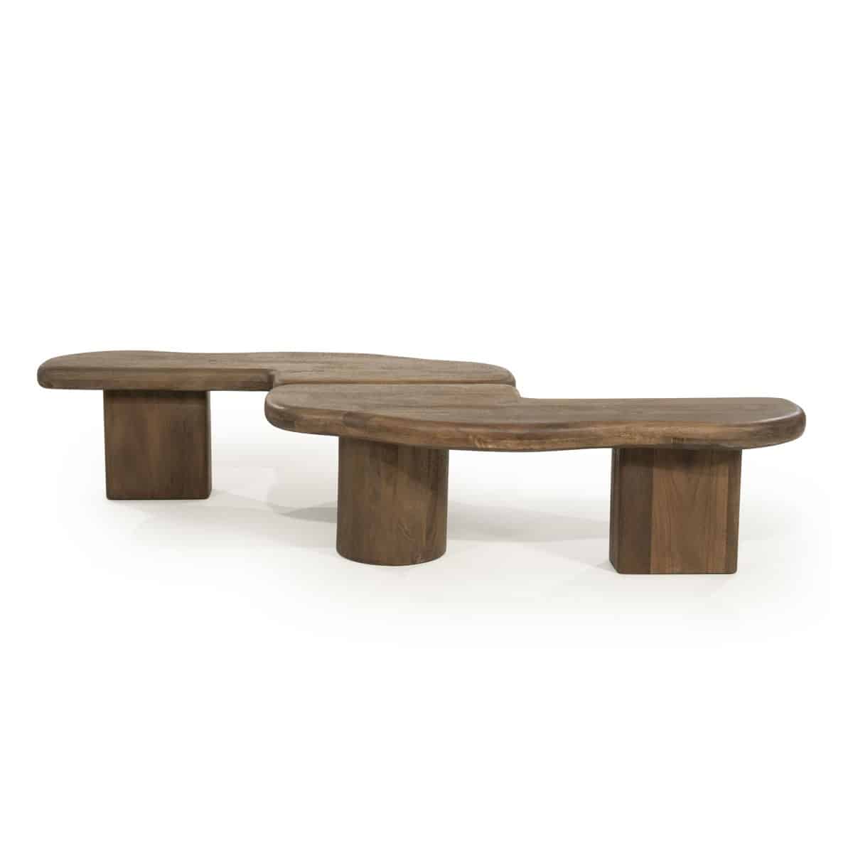 By-Boo salontafel Yuo 100x80x30 cm bruin mangohout