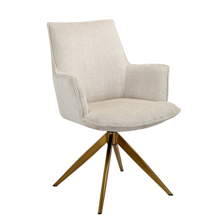 Richmond interiors eetkamerstoel Dakota draaibaar met arm beige