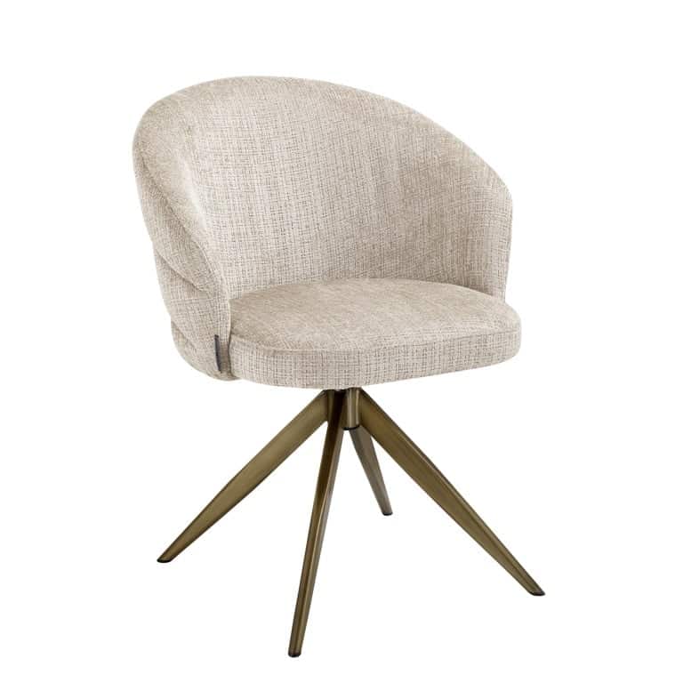 Richmond interiors eetkamerstoel Zendaya draaibaar met arm beige
