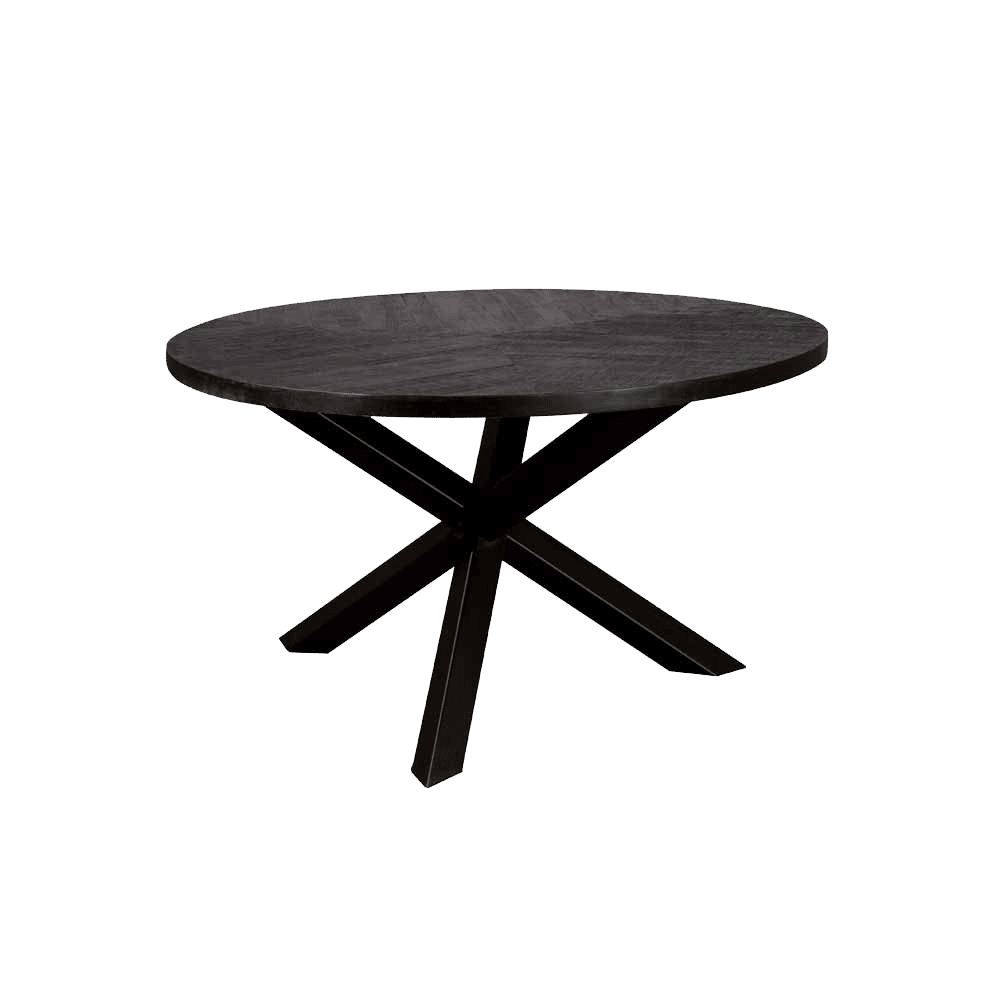 Tower Living eettafel Viola black rond mangohout