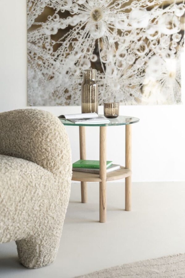 Eleonora bijzettafel Cleo 50x45x50 cm naturel eiken
