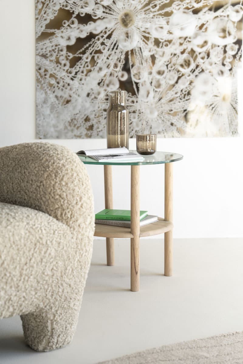Eleonora bijzettafel Cleo 50x45x50 cm naturel eiken