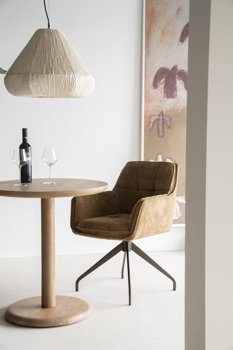 Eleonora bistrotafel Florent rond 70x70x76 cm mangohout naturel