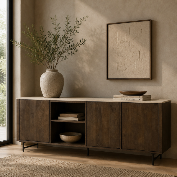 Eleonora dressoir Lio 200x41x75 cm travertin