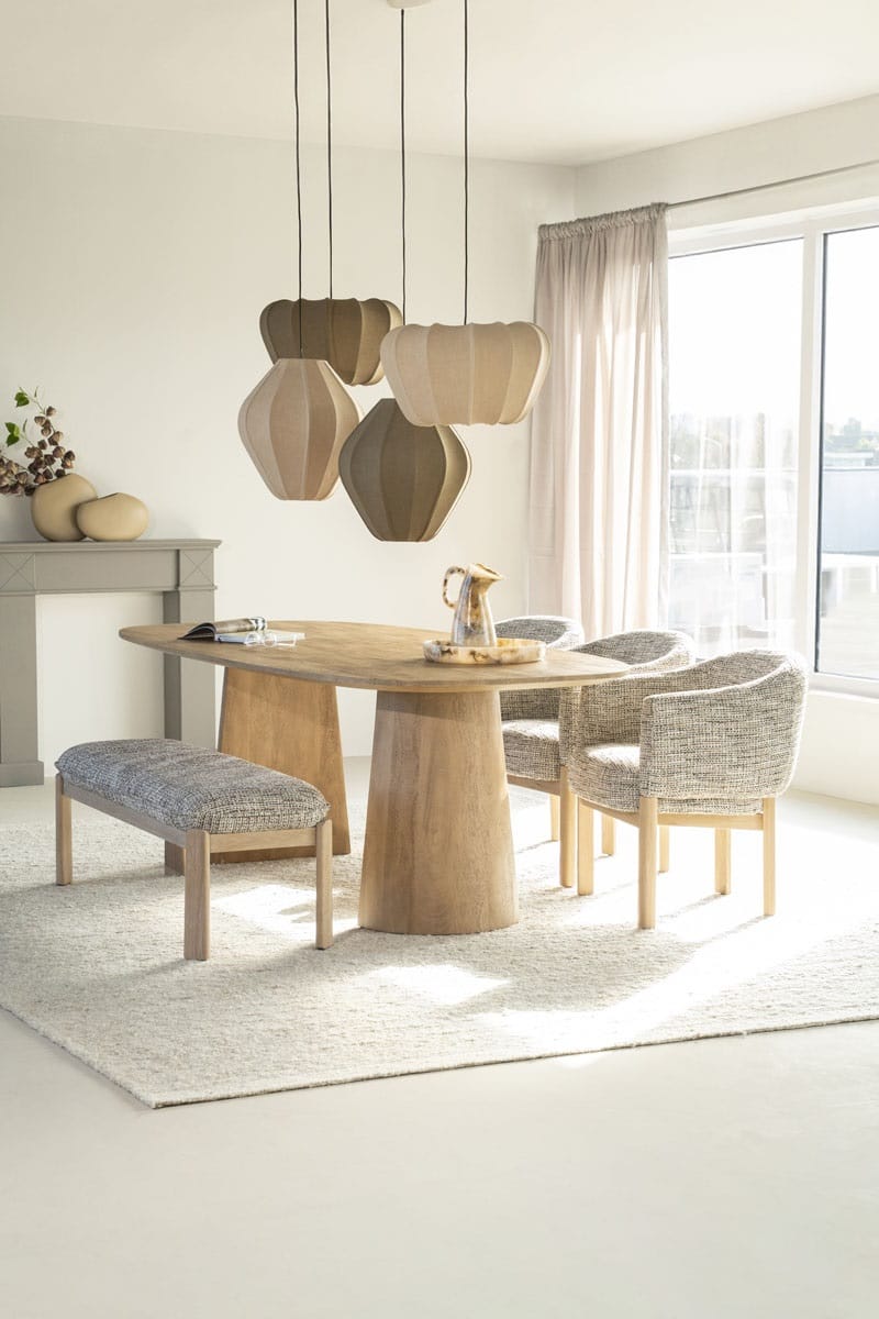 Eleonora eetkamerbank Lottie 143 cm taupe