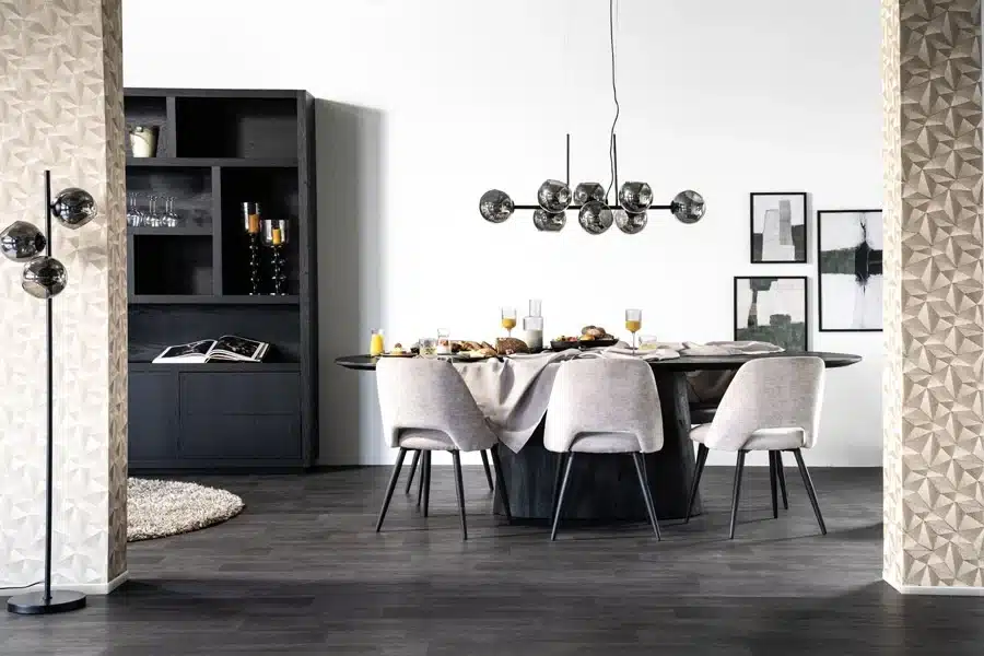 Eleonora eettafel Aron ovaal 250x110x76 cm mangohout zwart